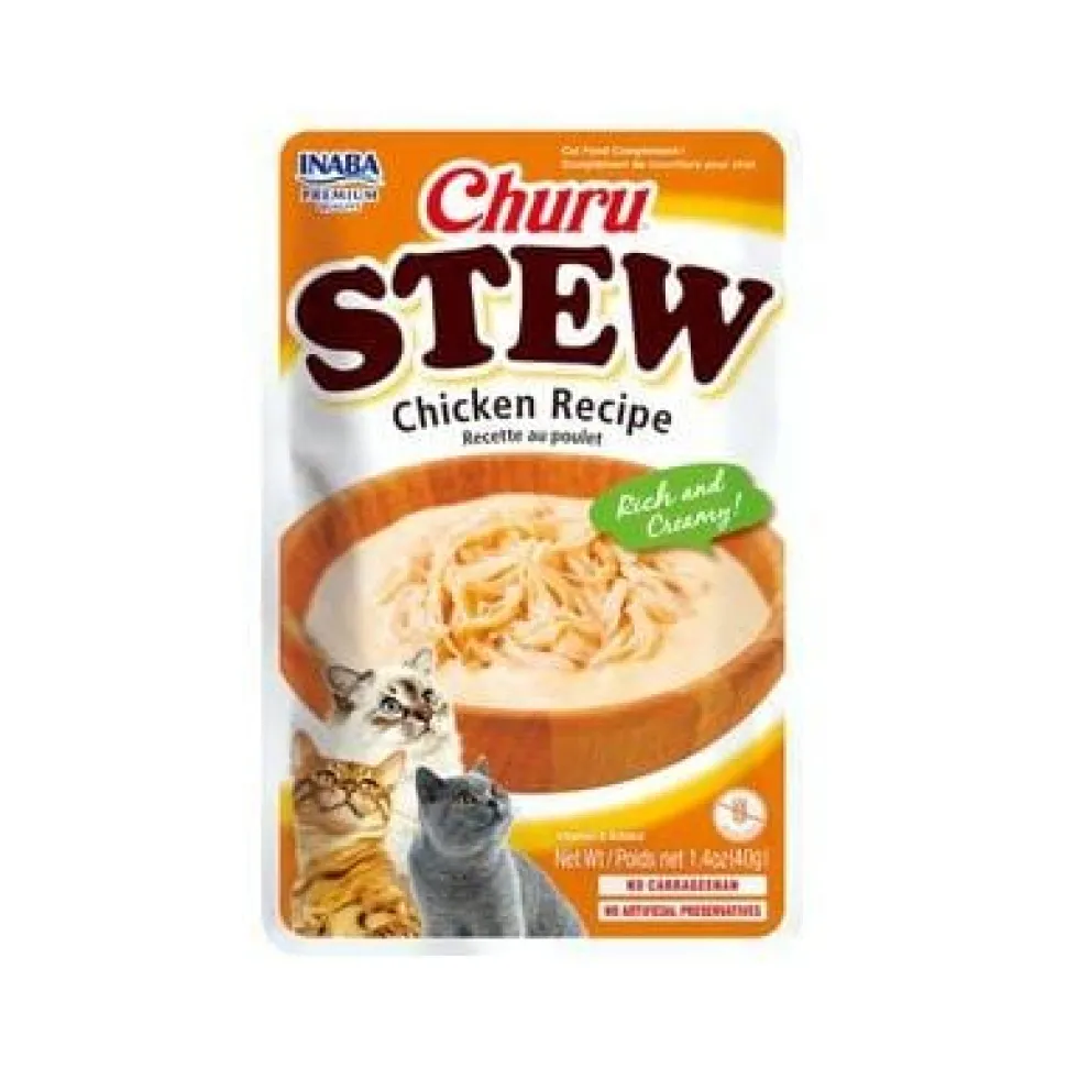 Inaba Churu Chicken Stew Rich and Creamy Wet Cat Food Trays - 1.4 Oz - Case of 6