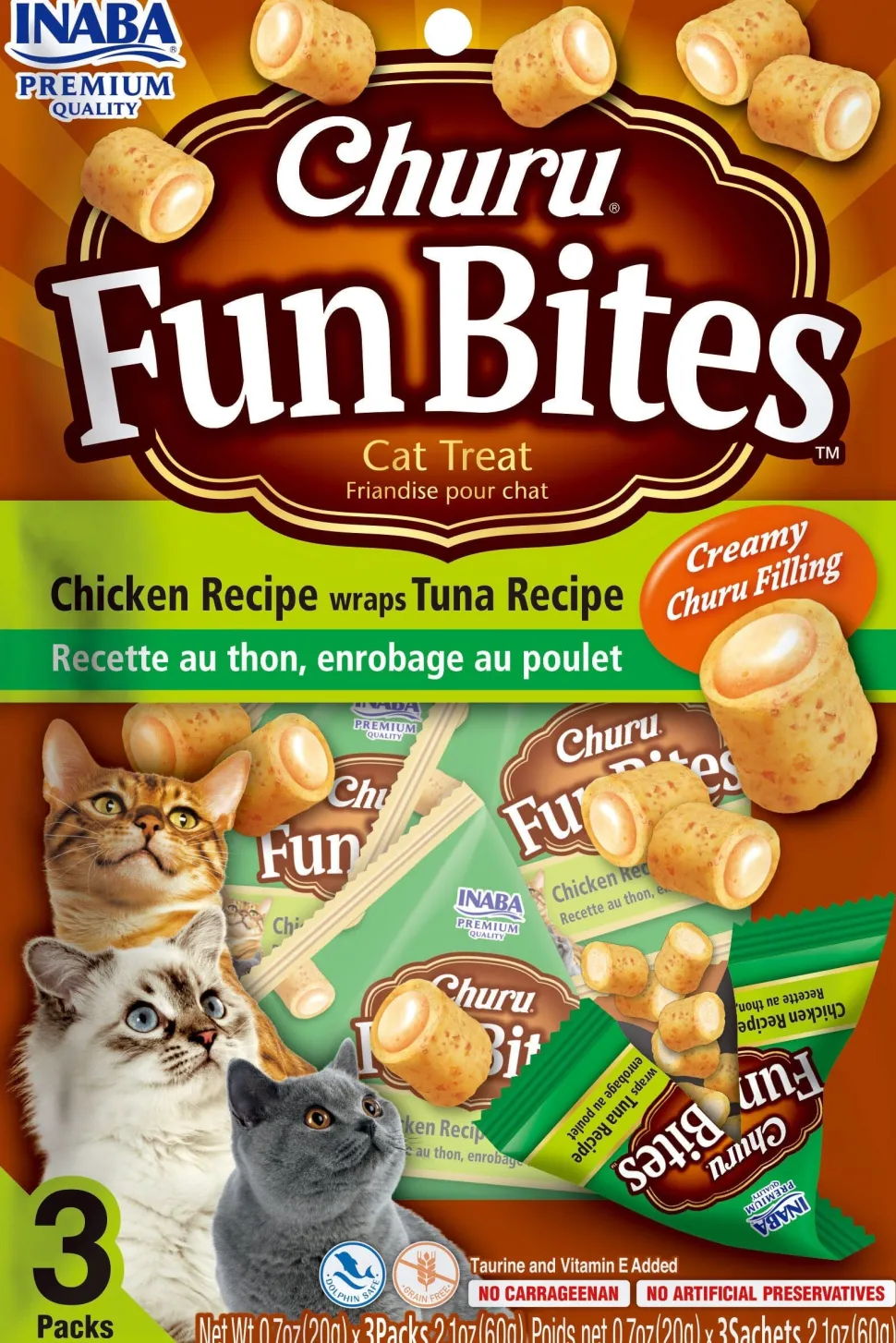 Inaba Churu Fun Bites Cat Treats - Tuna - 2.01 Oz - 6 Pack