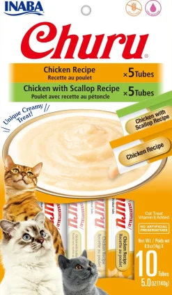 Inaba Churu Puree Cat Treats Variety Pack Cat Treats - Chicken - .5 Oz - 10 Pack