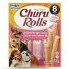 Inaba Churu Rolls Soft and Chewy Dog Treats - Chicken and Salmon - .42 Oz - 8 Pack - 6 Pack