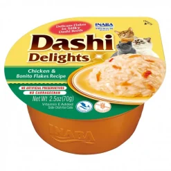 Inaba Dashi Delights Chicken and Bonito Flake Bits in Broth Cat Food Topping - 2.5 Oz - Case of 6