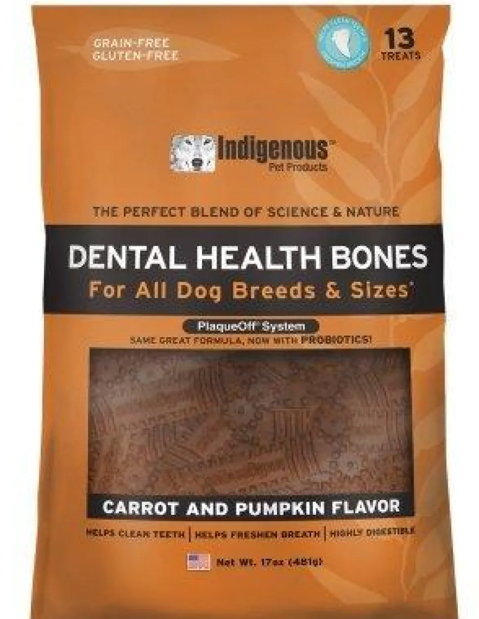 Indigenous Pet Products Carrot & Pumpkin Dental Dog Chews - 17 oz (13 ct) Bag