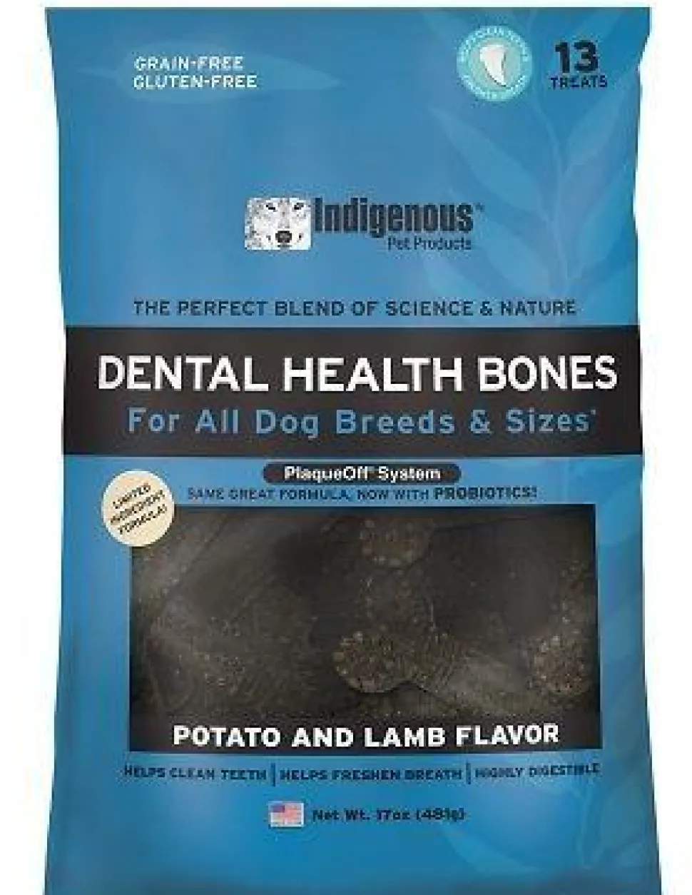 Indigenous Pet Products Potato & Lamb Dental Dog Chews - 17 oz (13 ct) Bag