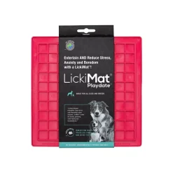Innovative Pet Lickimat Classic Playdate Slow Feeding Mat for Cats and Dogs - Pink