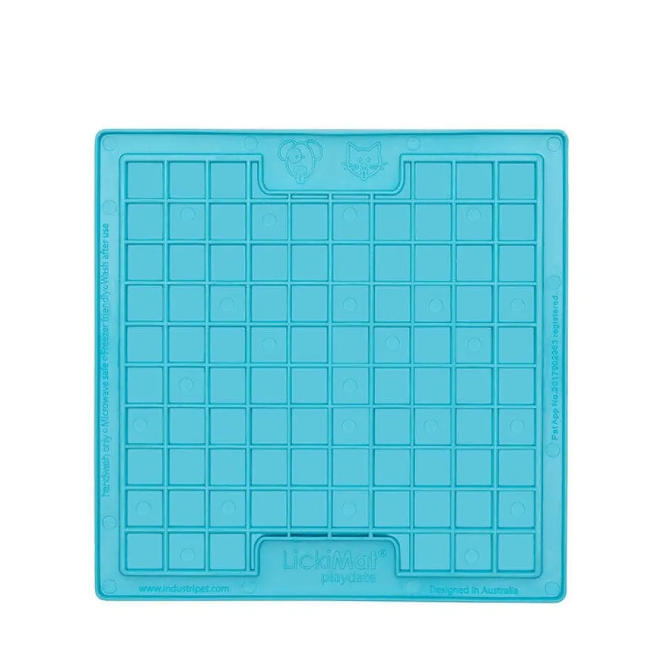 Innovative Pet Lickimat Classic Playdate Slow Feeding Mat for Cats and Puppies - Turquise