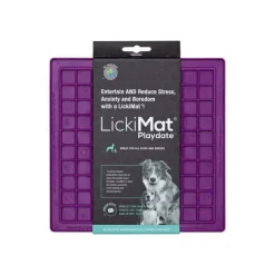 Innovative Pet Lickimat Classic Playdate Slow Feeding Mat for Cats and Dogs - Purple