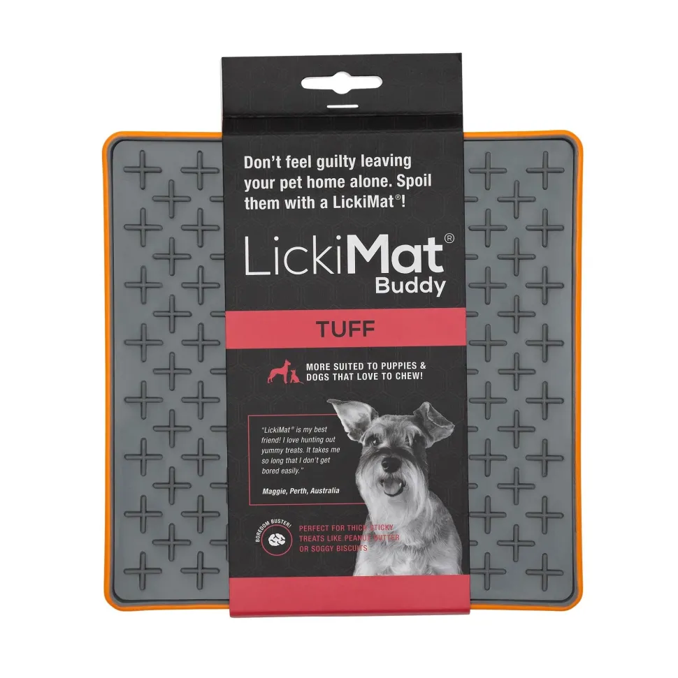 Innovative Pet Lickimat Tuff Buddy Durable Slow Feeding Mat for Dogs - Orange