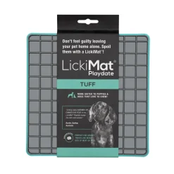 Innovative Pet Lickimat Tuff Playdate Slow Feeding Mat for Dogs - Turquise
