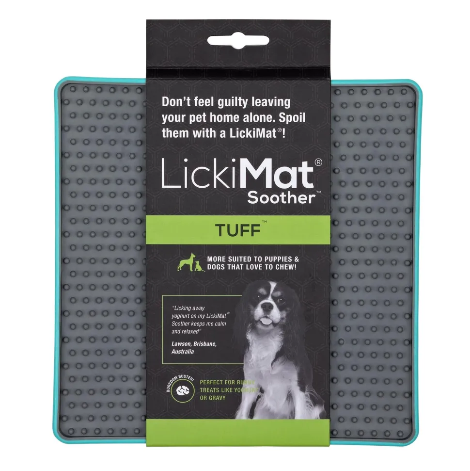 Innovative Pet Lickimat Tuff Soother Slow Feeding Mat for Dogs - Turquise