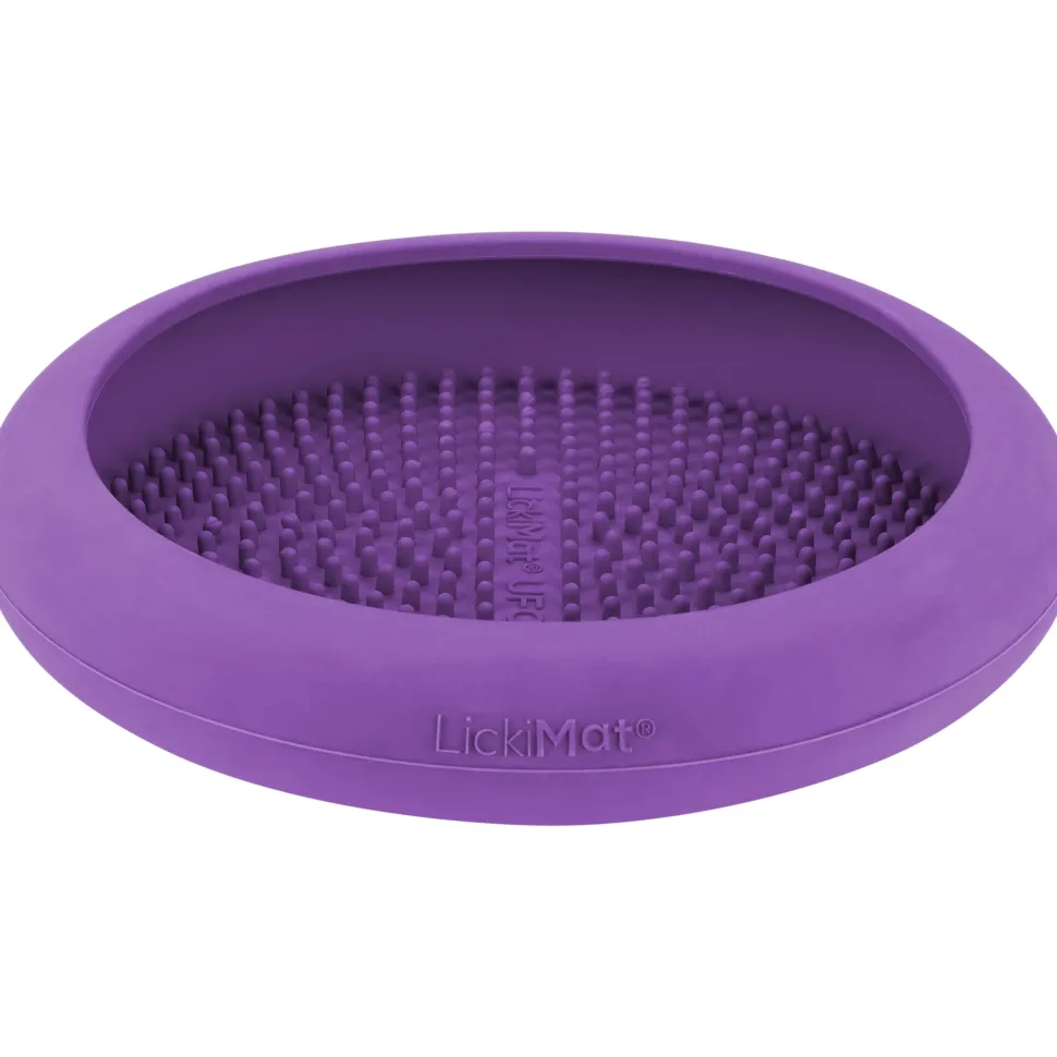 Innovative Pet Lickimat UFO Suction Grip Slow Feeding Rubber Cat and Dog Bowl - Purple