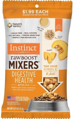 Instinct Digestive Health Raw Boost Mixers Freeze-Dried Cat Food Toppers - .75 Oz - 8 Pack
