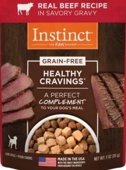 Instinct Healthy Cravings Grain-Free Tender Beef Recipe Meal Topper Pouches for Dogs