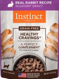Instinct Healthy Cravings Grain Free Real Rabbit Recipe Natural Wet Cat Food Topper