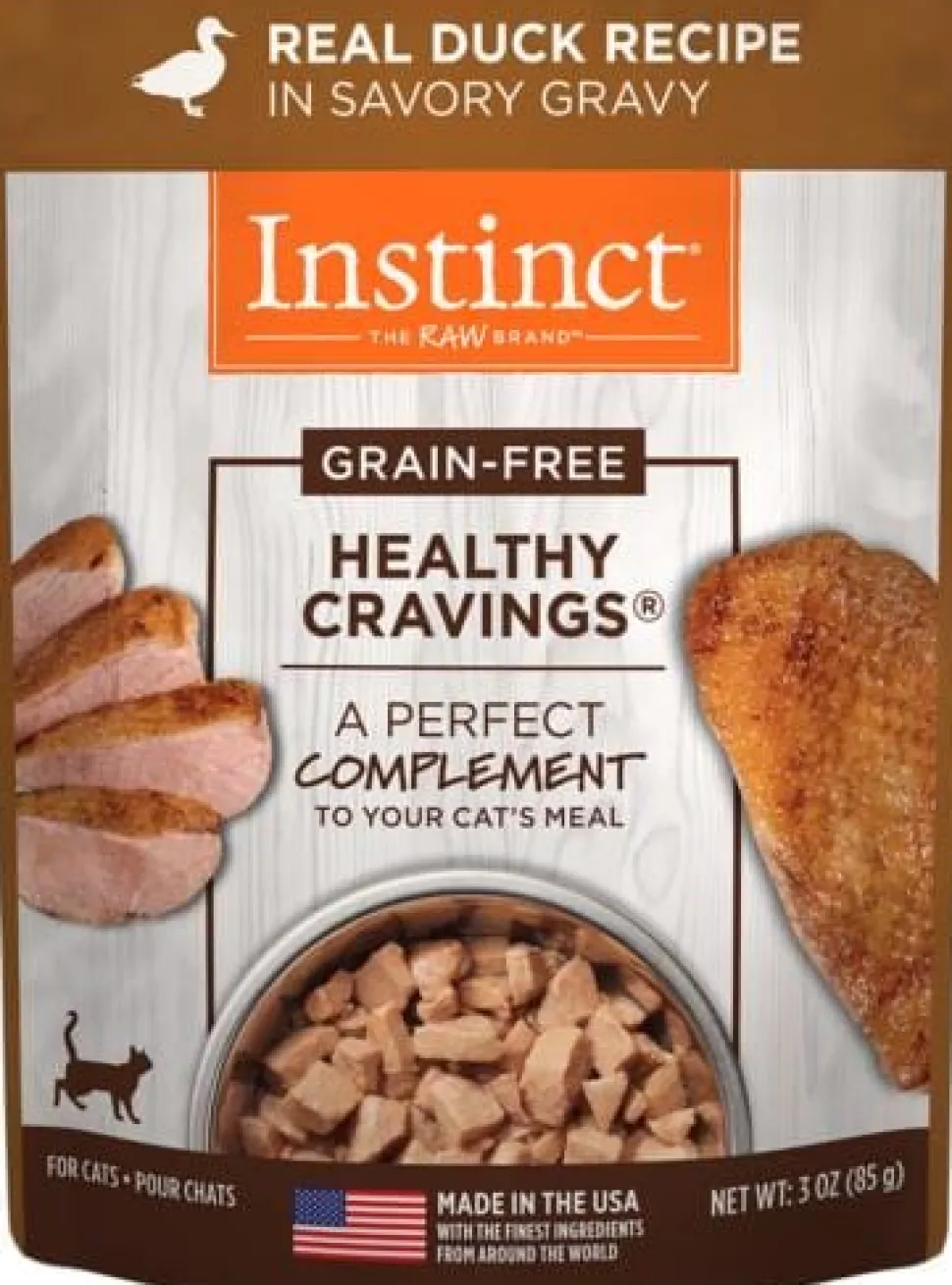 Instinct Healthy Cravings Grain-Free Duck Wet Cat Food Pouch - 3 Oz - Case of 24