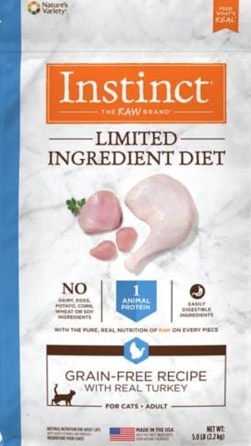 Instinct Limited Ingredient Diet Adult Grain Free Recipe with Real Turkey Natural Dry Cat Food