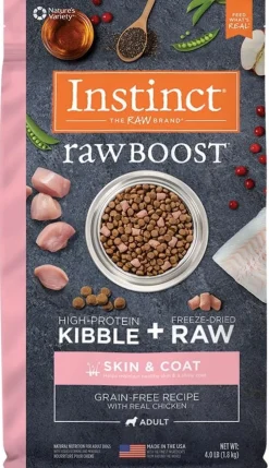 Instinct Raw Boost Grain-Free Skin and Coat Chicken Dry Dog Food - 4 Lbs