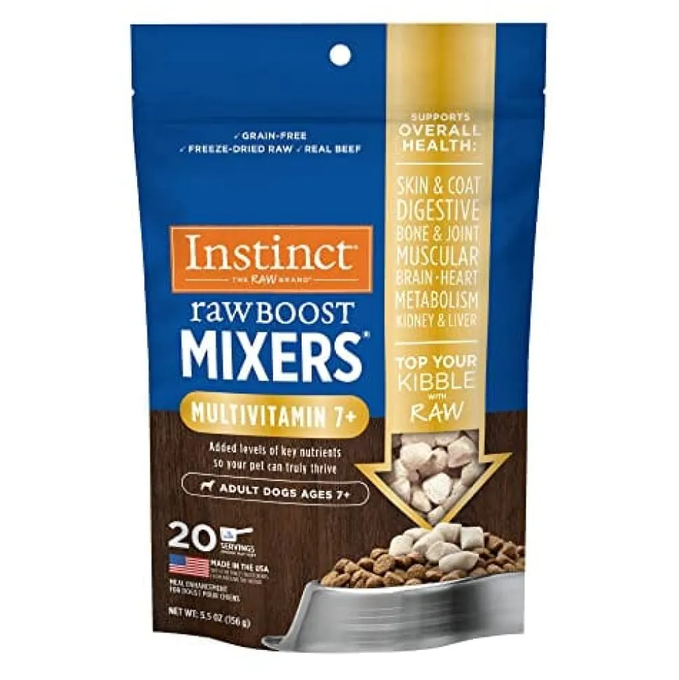 Instinct Raw Boost Mixers Grain-Free Multi-Vitamin Adult 7+ Freeze-Dried Dog Food Toppers - 5.5 Oz