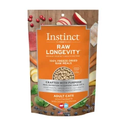 Instint Longevity 100% Freeze-Dried Raw Beef and Cod Bites Cat Food - 9.5 Oz