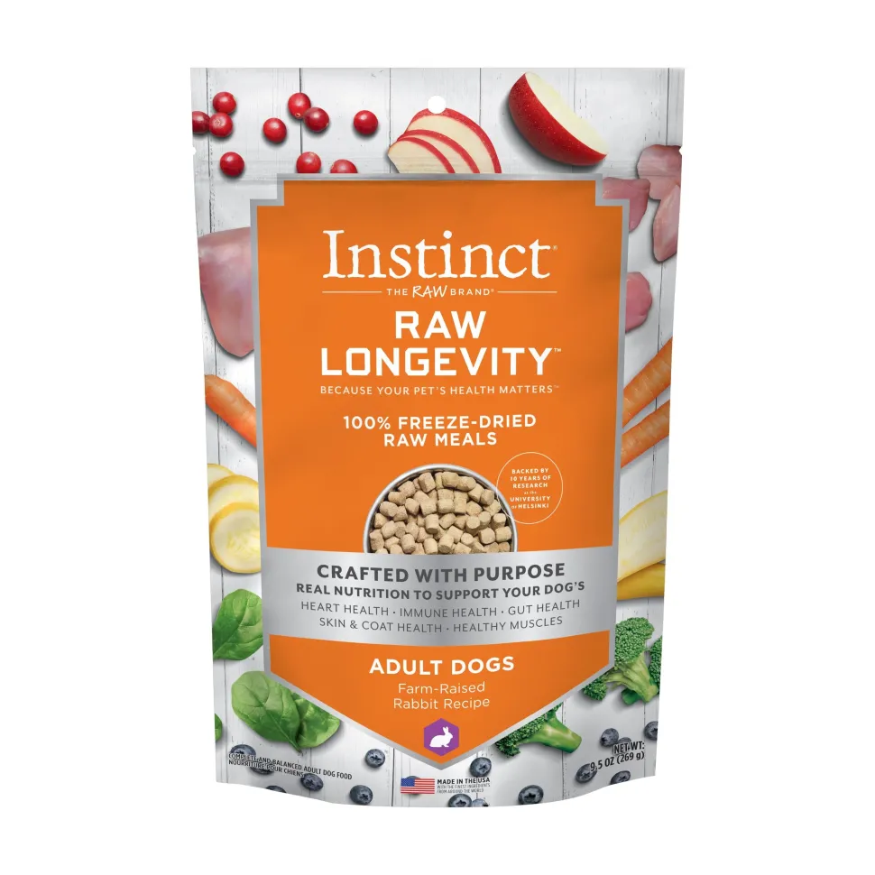 Instint Longevity 100% Rabbit Freeze-Dried Dog Food - 9.5 Oz