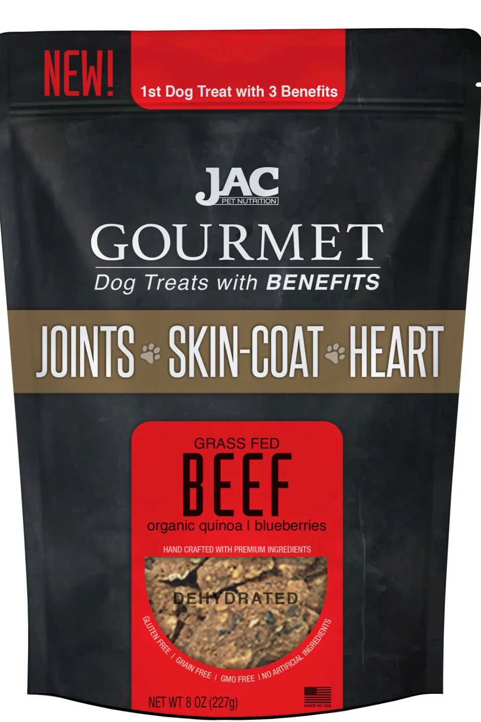 JAC Pet Nutrition Beef (joint, skin, coat, heart) Dog Treats - 14 Oz