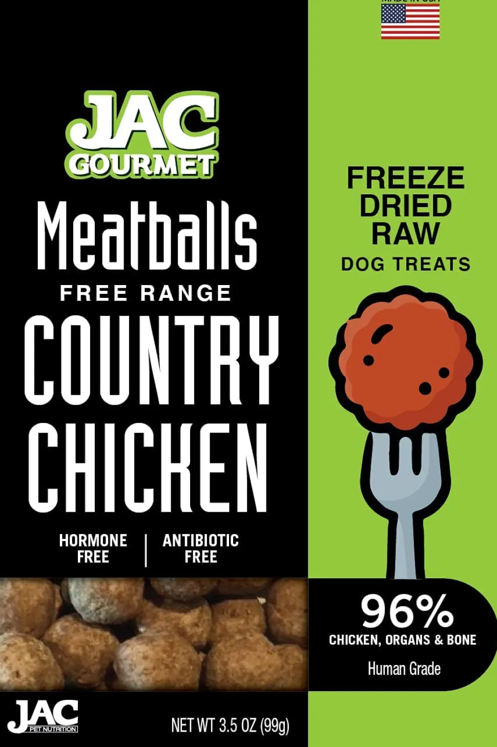 JAC Pet Nutrition Chicken Meatballs Freeze-Dried Dog Treats - 3.5 oz