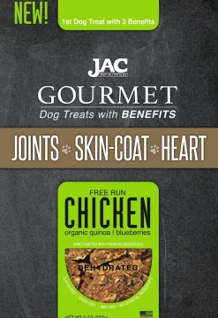 JAC Pet Nutrition Joint Skin Coat and Heart Chicken Dehydrated Dog Treats - 8 oz