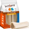 Jack & Pup 5" - 6" White Bone Filled with Bully Stick Dog Natural Chews - 2 pc Bag