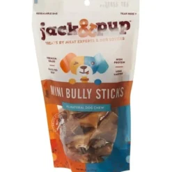 Jack & Pup Mini Bully Sticks Dog Natural Chews - 6 oz Bag