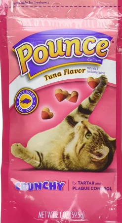 JB Smucker's Pounce Tartar Control Tuna Crunchy Cat Treats - 2.1 Oz - Case of 12