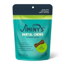 Jiminy's Cinnamon Flavored Dental Dog Chews - Large - 7 Count - 12 Oz