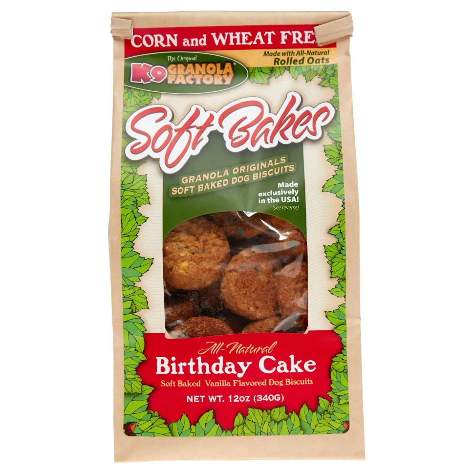 K9 Granola Granola Soft Bakes Birthday Cake Crunchy Dog Treats - 12oz