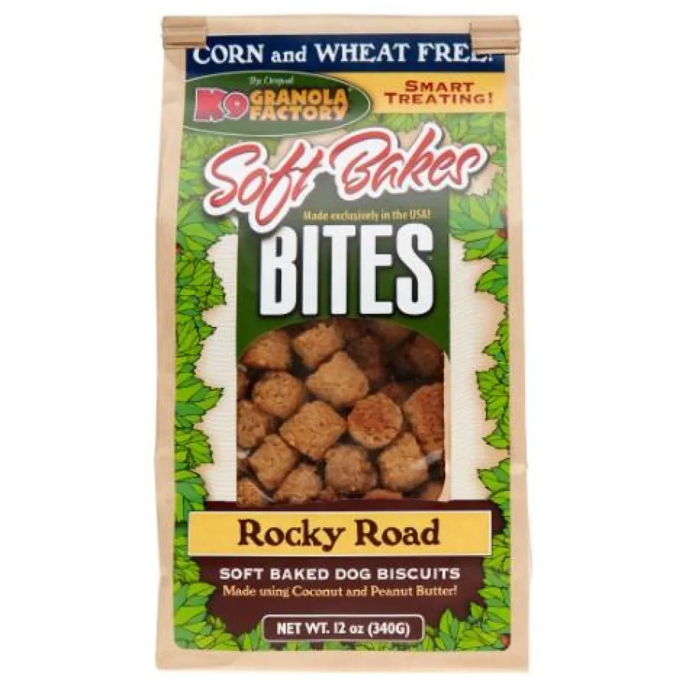 K9 Granola Granola Soft Bakes BITES Rocky Road with Coconut & Peanut Butter 12oz Baked Dog Treats -