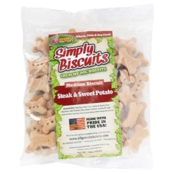 K9 Granola Simply Biscuits Steak & Sweet Potato - Medium Crunchy Dog Treats - 1lb