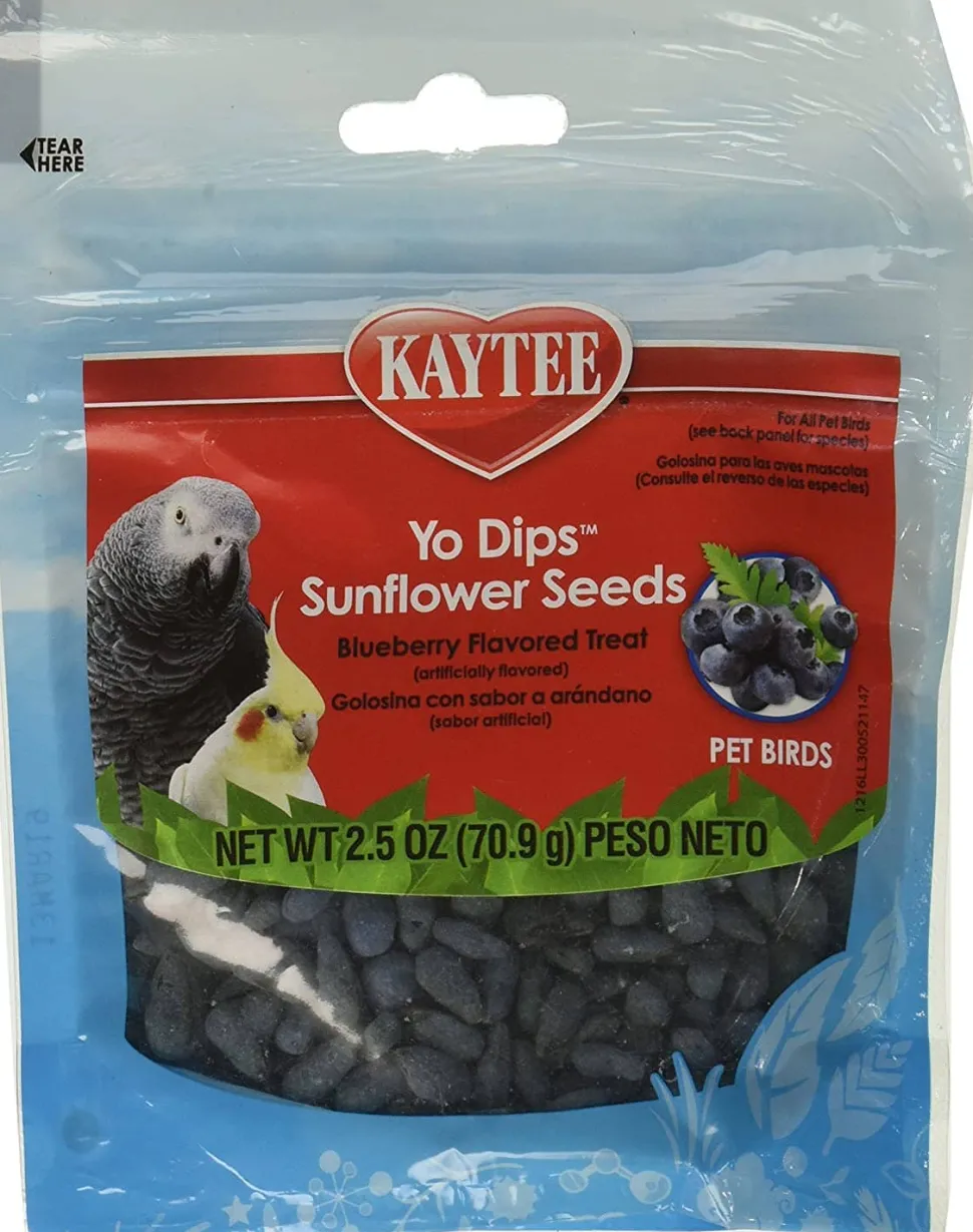 Kaytee Blueberry Flavor Yo Dipped Sunflower Seeds for All Pet Birds - 2.5 Oz