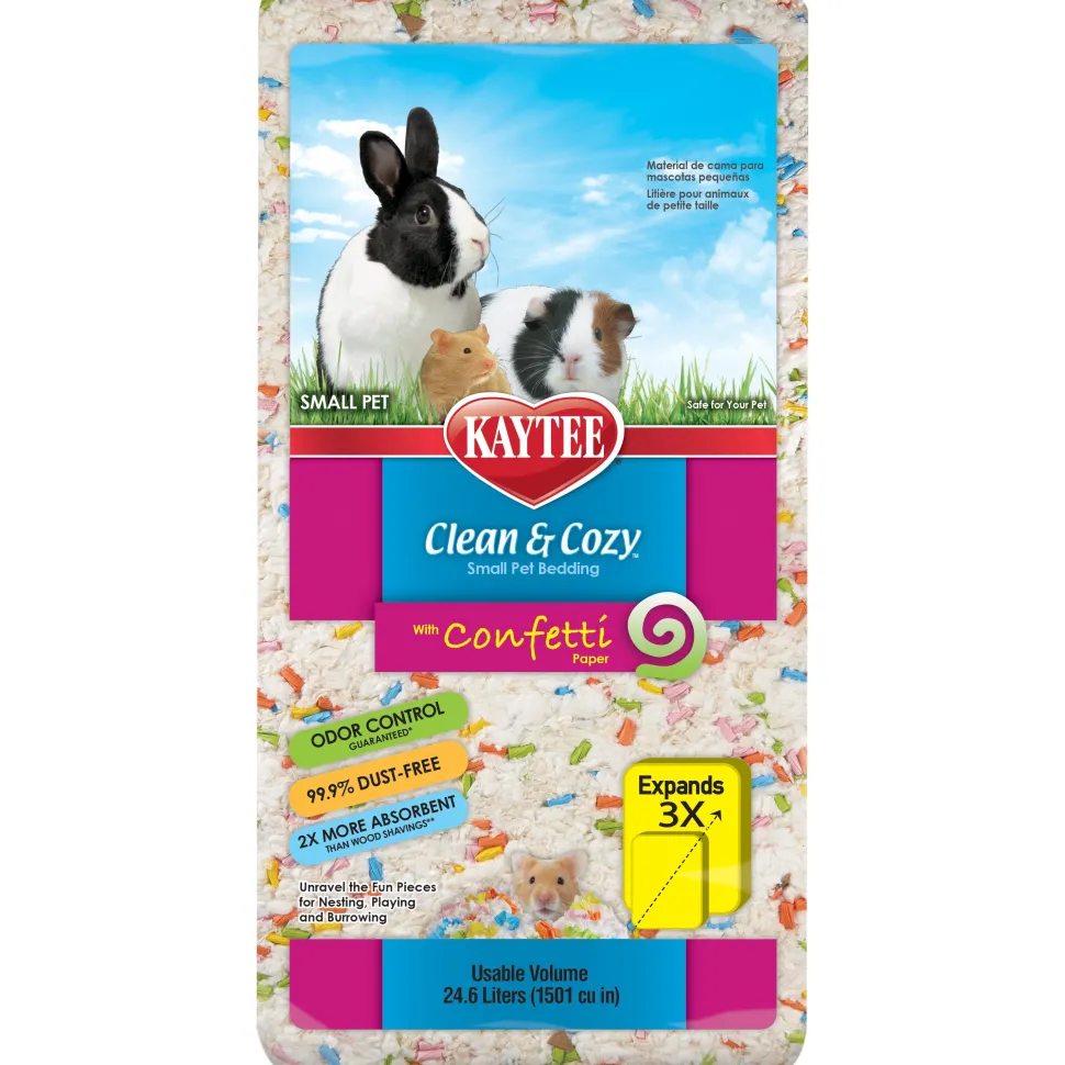 Kaytee Clean & Cozy Confetti Bedding White Paper Bedding with Colored Confetti Paper - 24.6 l