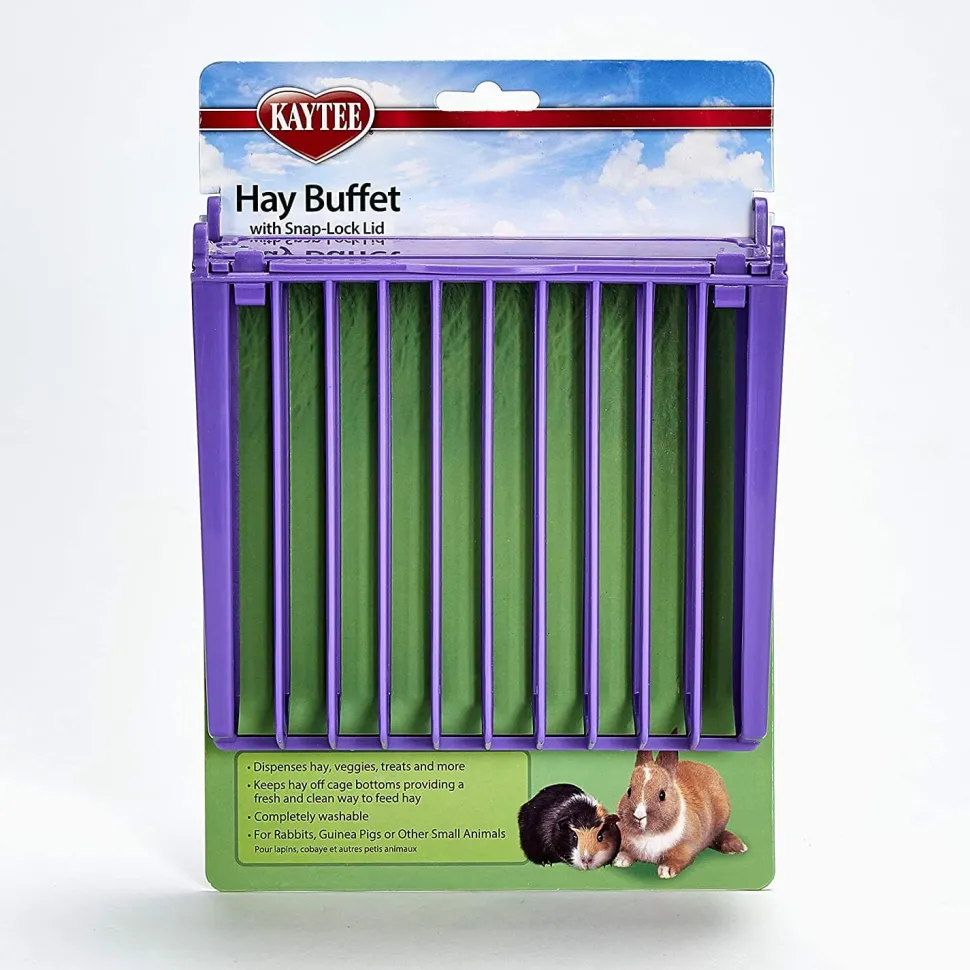 Kaytee Hay Buffet Feeder with Snap-Lock Lid Assorted - 3.75 in X 7 in X 10.25 in