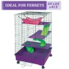 Kaytee My First Home Deluxe 2X2 Multi-Level Pet Home With Casters - 24 in X 24 in X 41.5 in