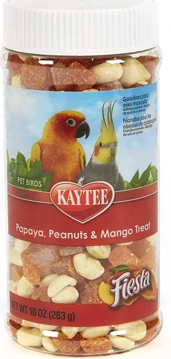 Kaytee Papaya, Peanuts and Mango Treat Jar for All Pet Birds - 10 Oz