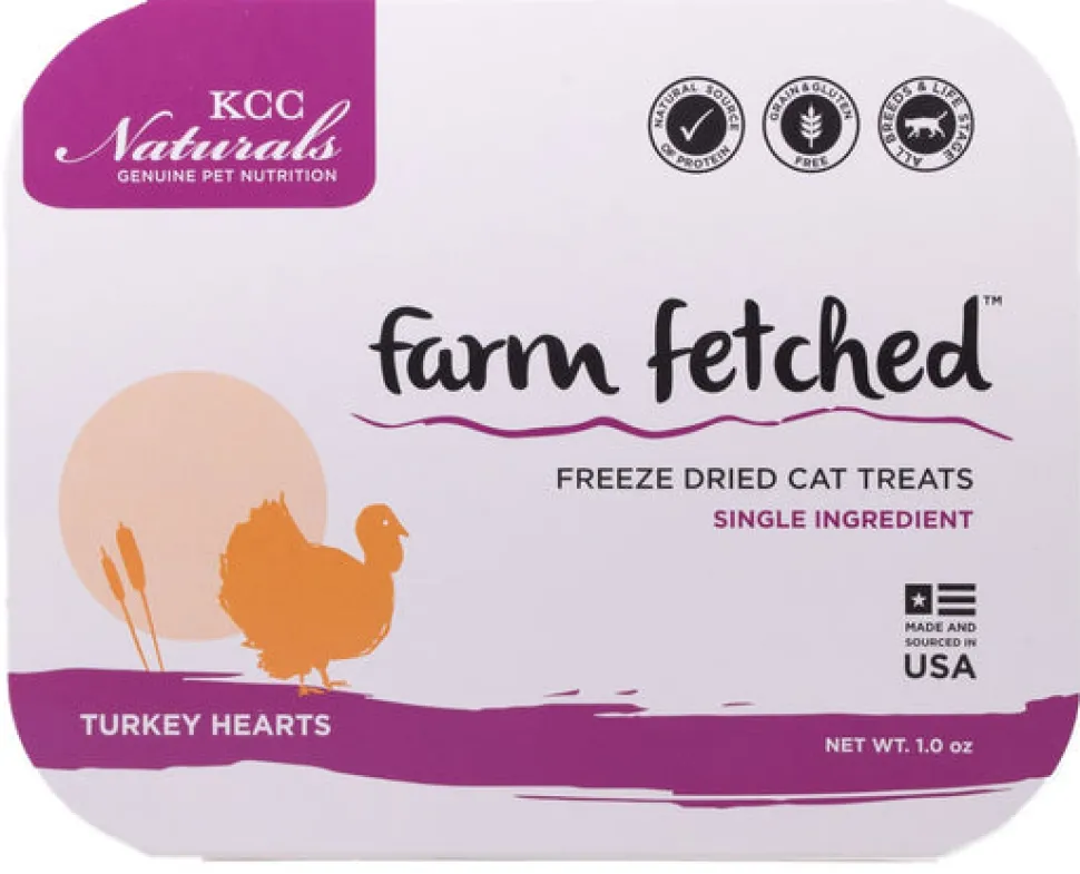 KCC Naturals Farms Turkey Hearts Freeze-Dried Cat Treats - 1 oz Package