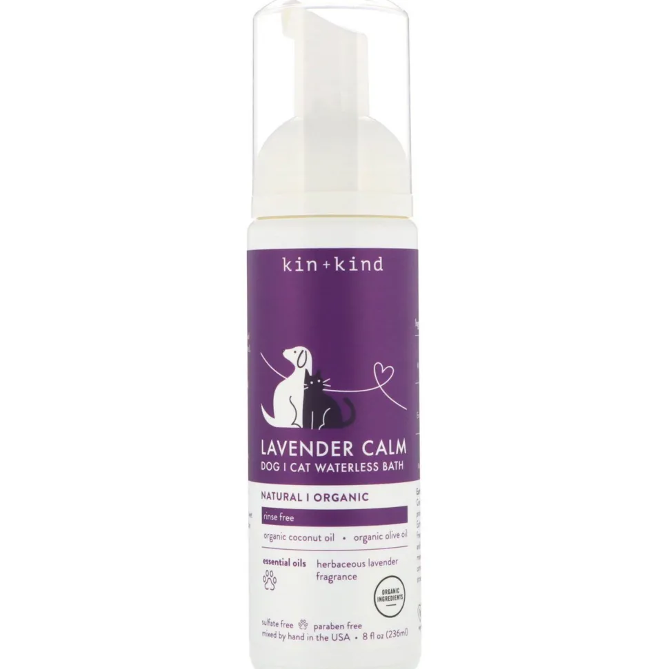 KIN + KIND Calming Waterless Bath Cat and Dog Shampoo - Lavender - 8 oz Bottle