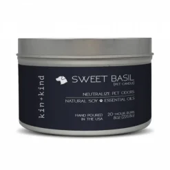 KIN + KIND Odor Neutralizing Cat and Dog Candle - Sweet Basil - 8 oz Jar