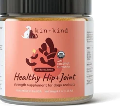 KIN + KIND Raw Superfood Supplements Healthy Hip and Joint Cat and Dog - 4 oz Jar