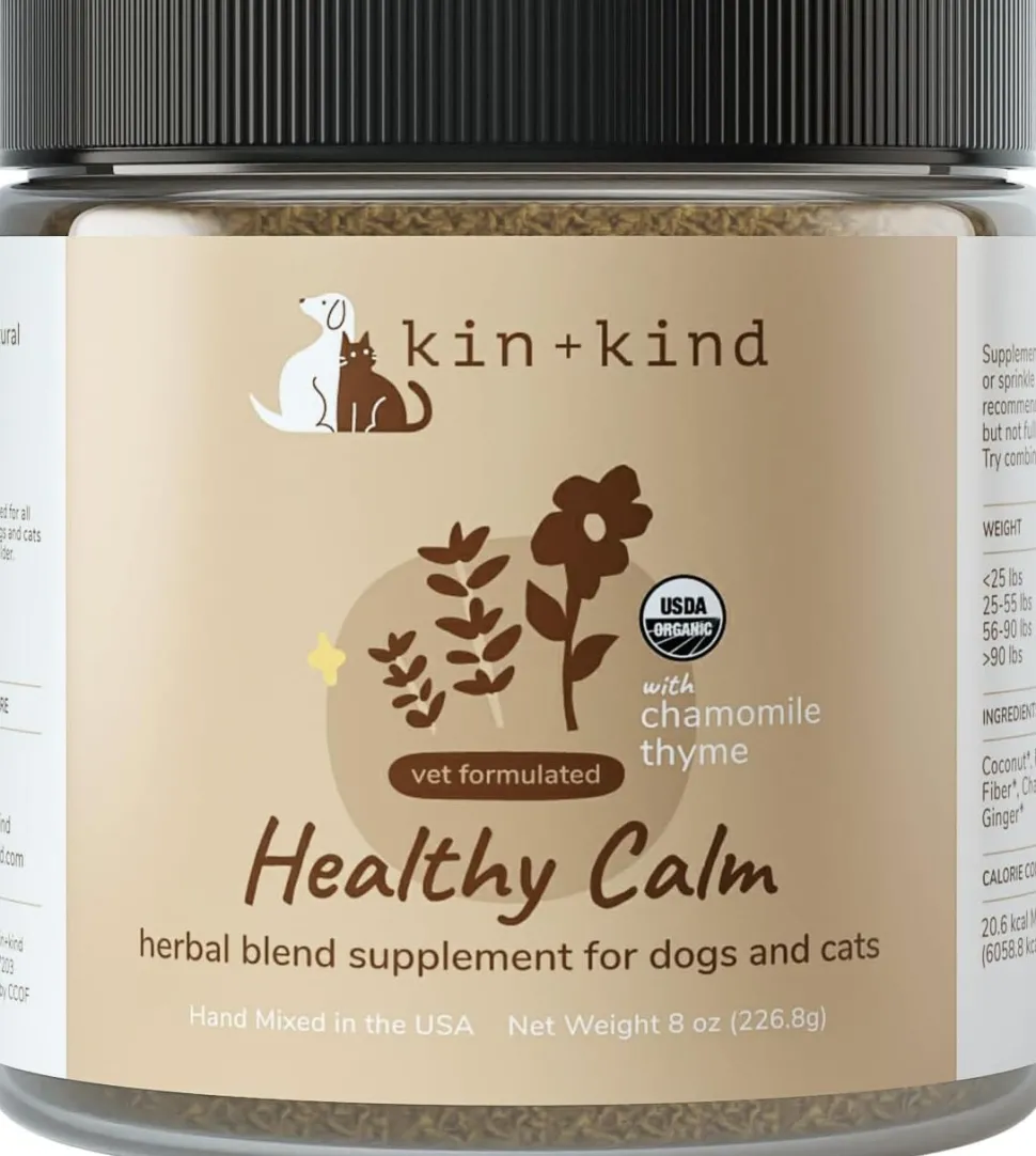 KIN + KIND Raw Superfood Supplements Healthy Calm Cat and Dog - 8 oz Jar