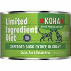 Koha Grain-Free Limited Ingredient Diet Shredded Duck Canned Cat Food - 5.5 Oz - Case of 24