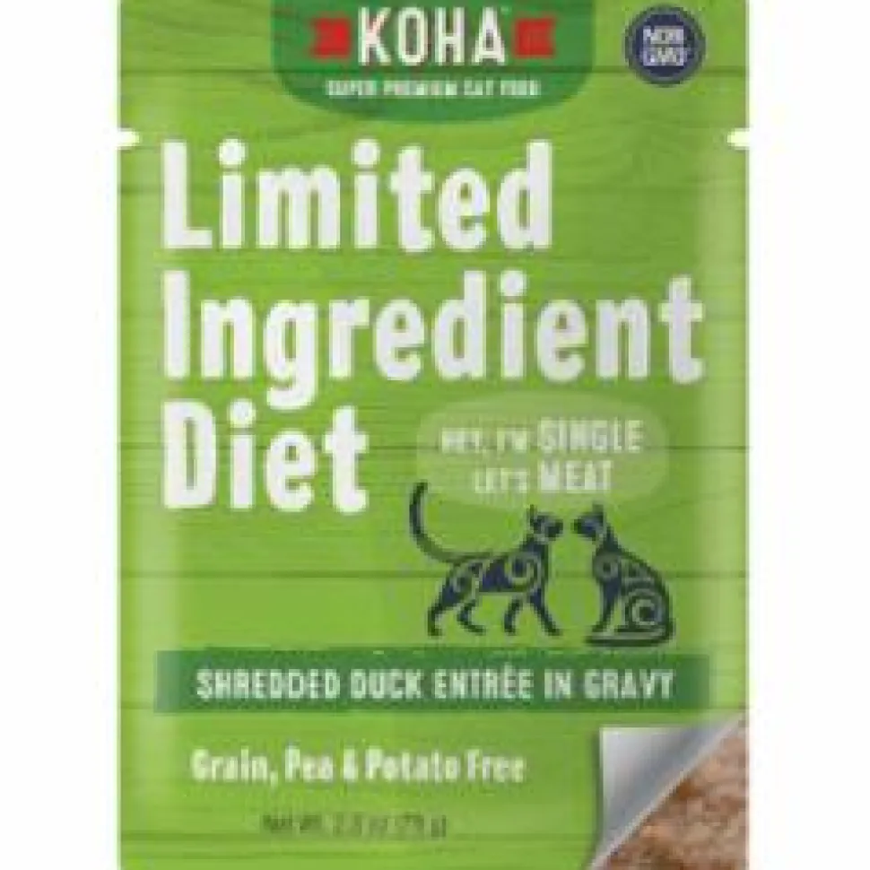 Koha Grain-Free Limited Ingredient Diet Shredded Duck Wet Cat Food - 2.8 Oz - Case of 24