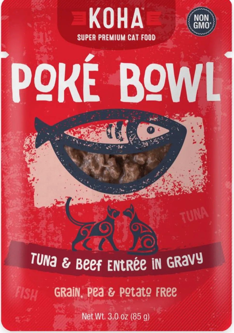 Koha Grain-Free Poke Tuna Beef Wet Cat Food - 3 Oz - Case of 24