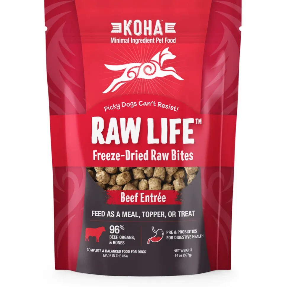 Koha Grain-Free Raw Freeze-Dried Dog Treats Bites Beef - 14 Oz