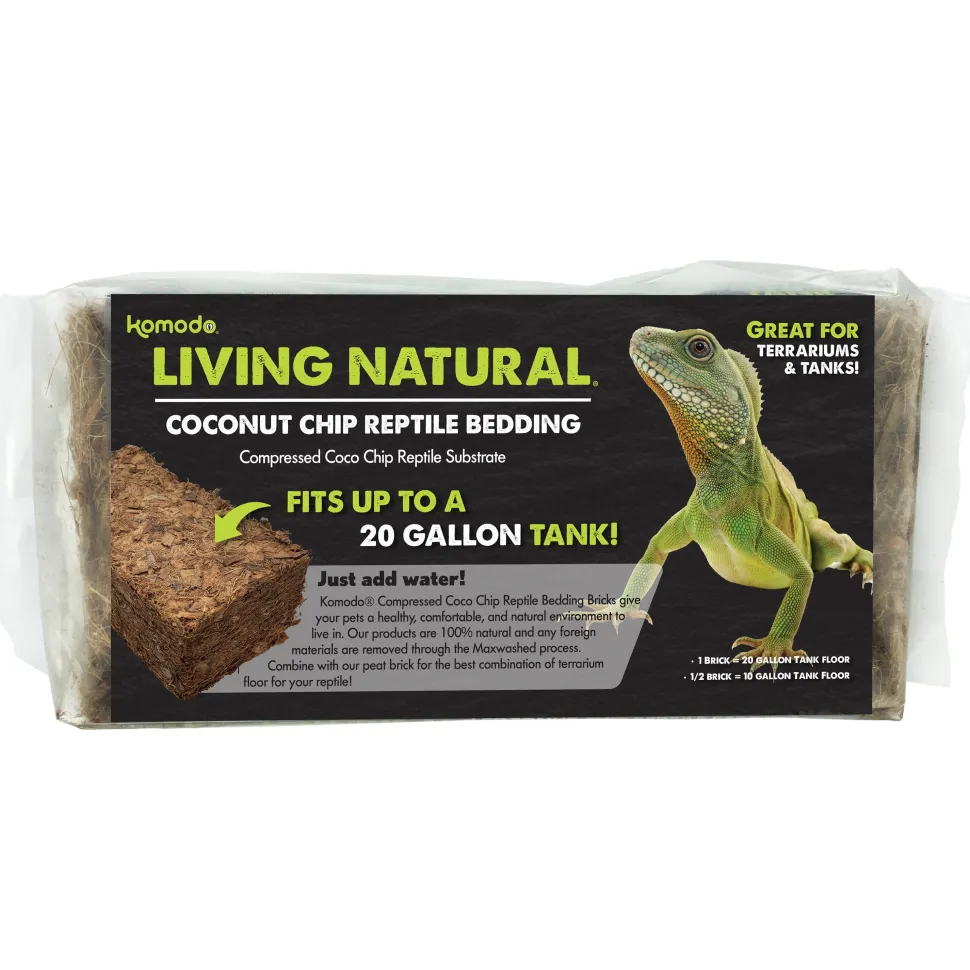 Komodo Living Natural Coconut Chip Reptile Bedding Brick