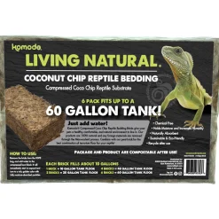 Komodo Living Natural Coconut Chip Reptile Bedding Brick - 6 Pack