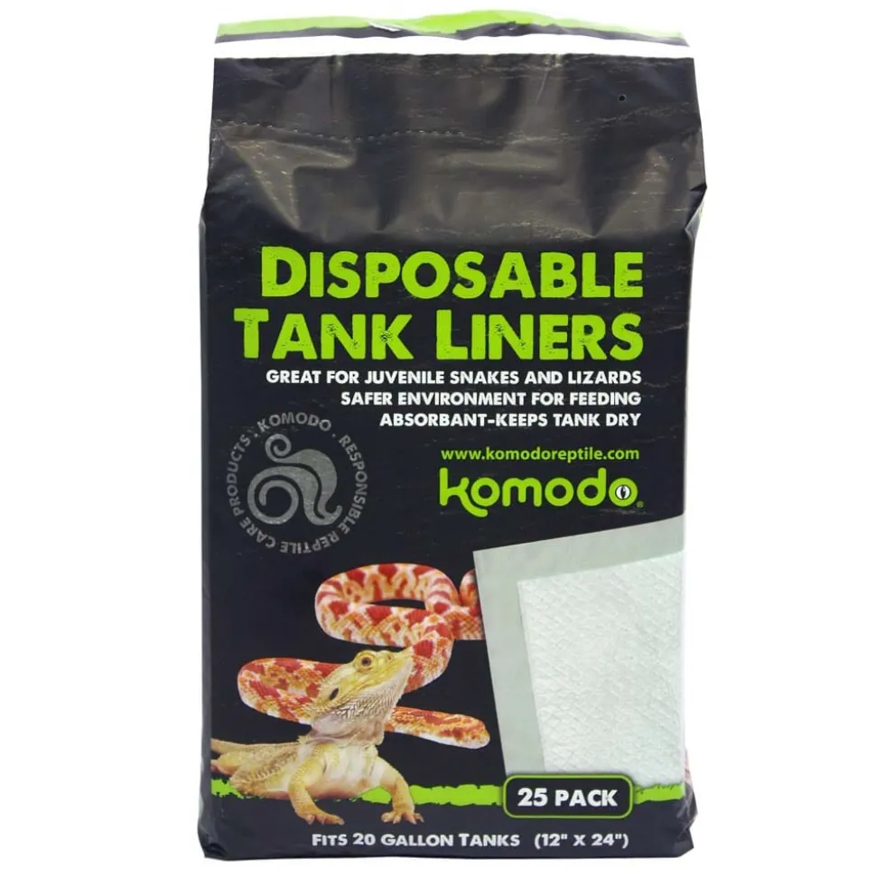 Komodo Repti-Pads Disposable Tank Liner White - 12 In X 24 in - 25 Pack - 20 gal